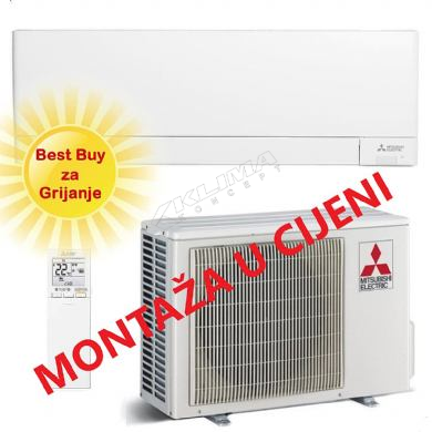 MITSUBISHI ELECTRIC KLIMA UREĐAJ MSZ-AY25VGKP/MUZ-AY25VG (PLAZMA QUAD FILTER) Optimiziran za grijanje do -20°C + MONTAŽA