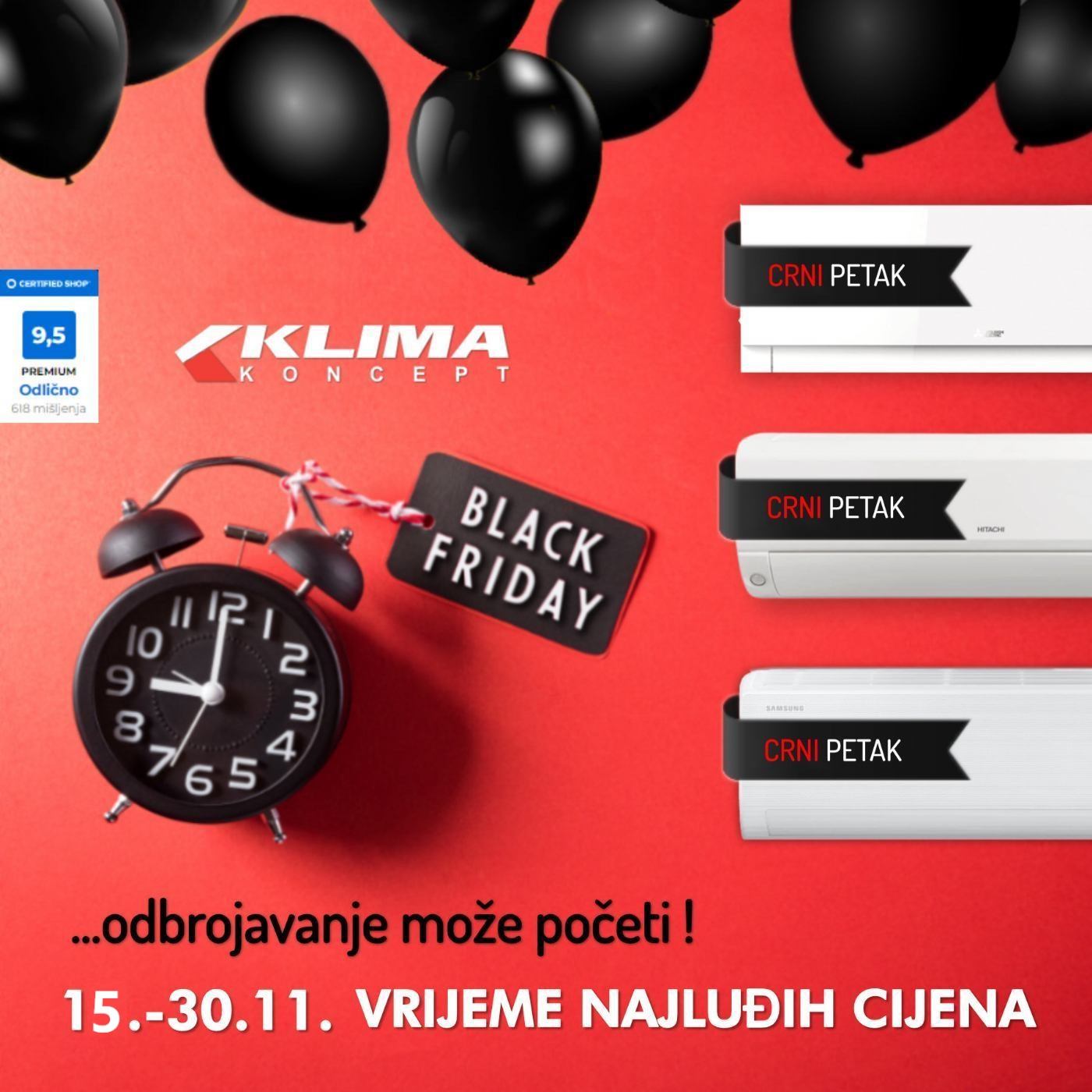 BLACK FRIDAY 2024. - NAJVEĆI POPUSTI U GODINI NA SVE KLIMA UREĐAJE